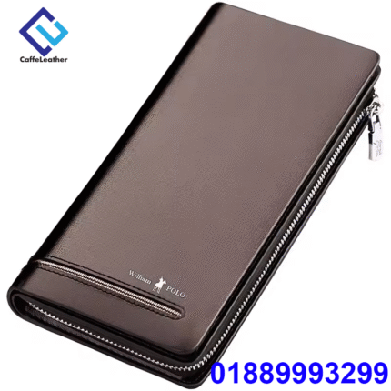 William Polo Brown colour | Men’s Long Style Cow Leather Wallet